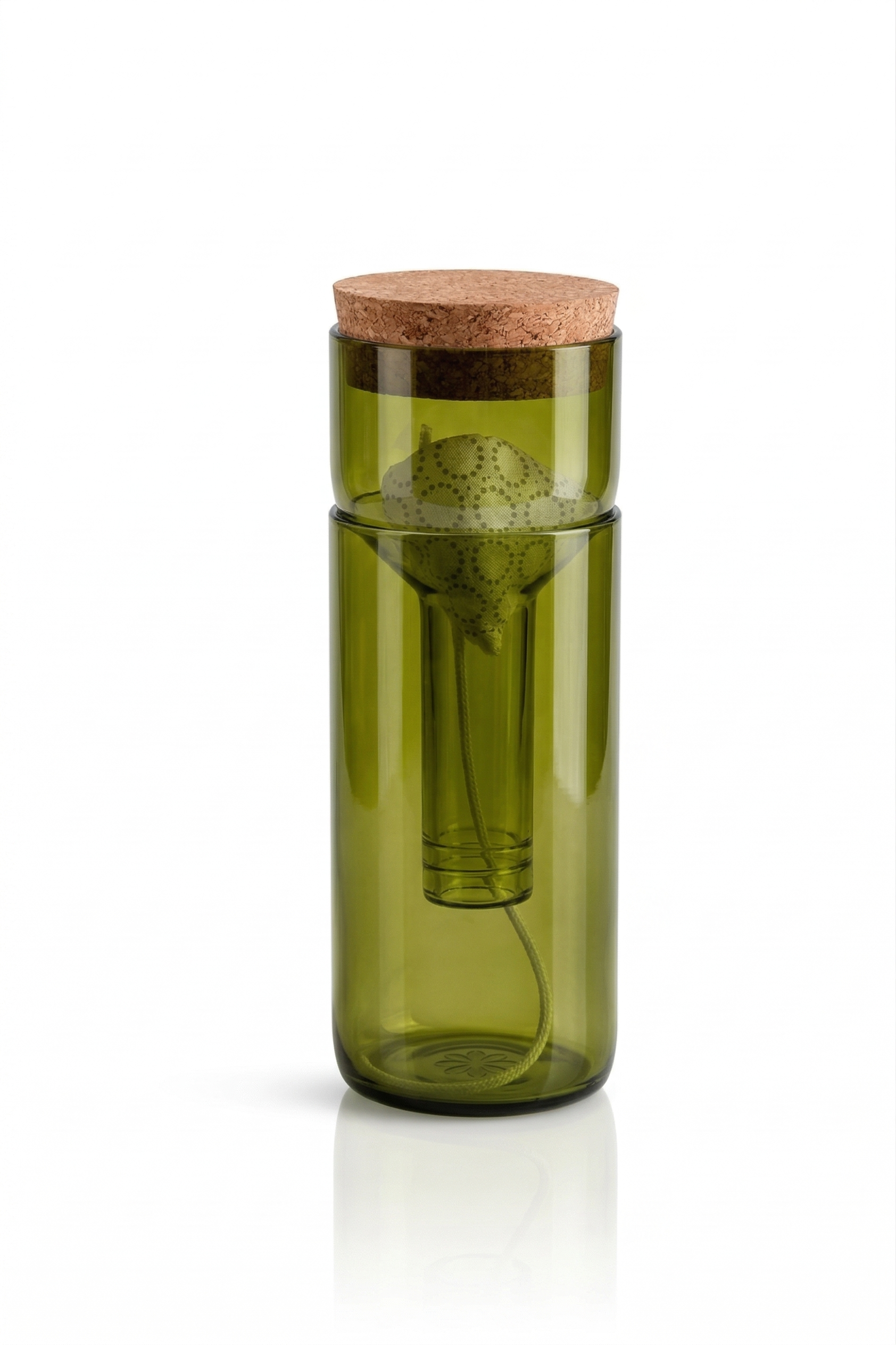 Samozavlažovací květináč z lahve od vína - olivová