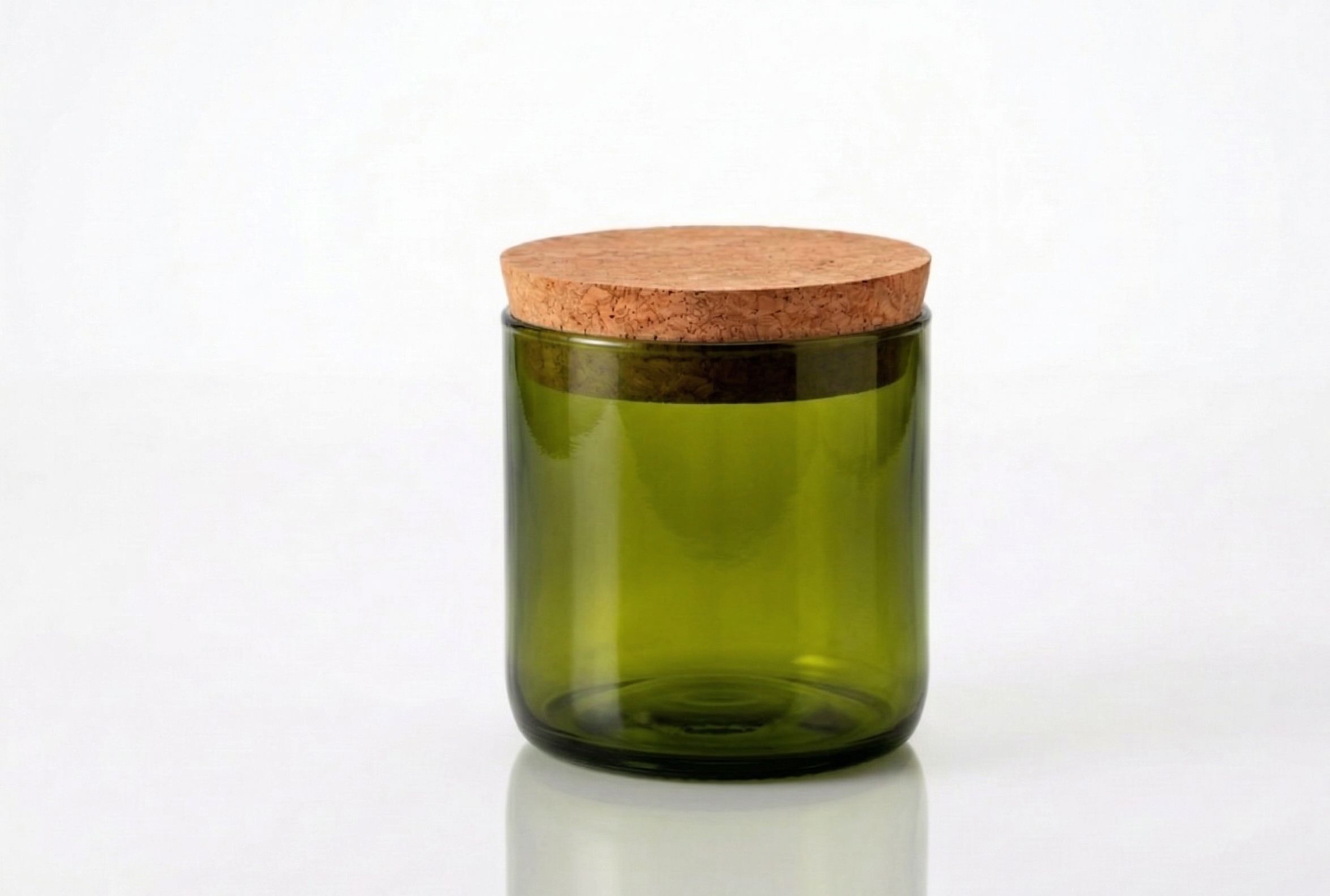 Dóza z lahve od vína s korkovým víčkem 200 ml - olivová