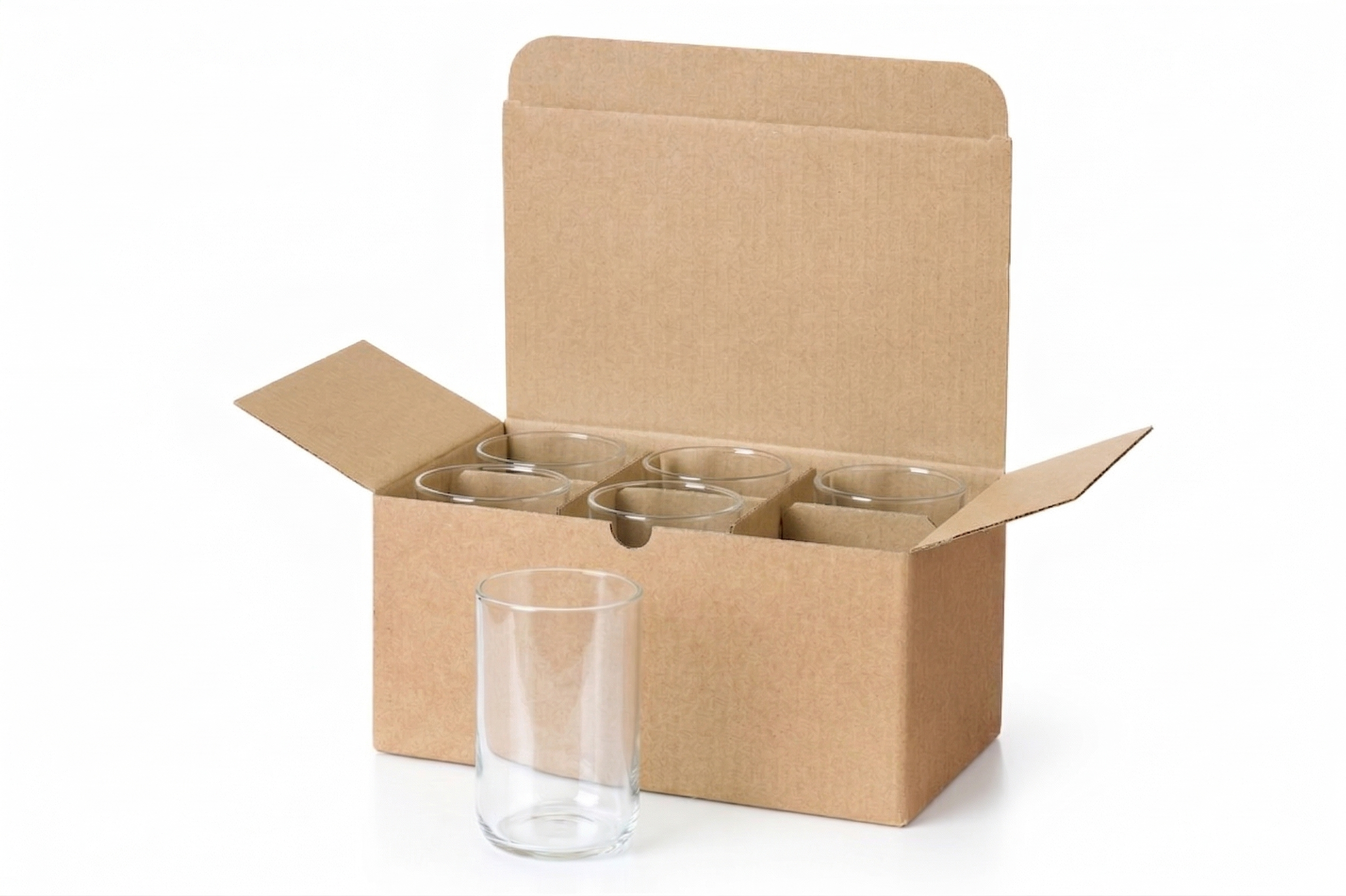 Sada 6 sklenic z lahví od vína - čirá