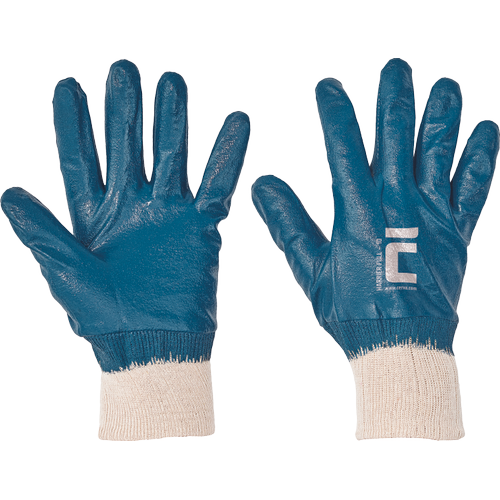 Máčené pracovní rukavice HARRIER FULL - modrá,