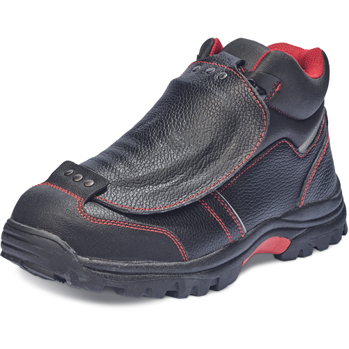 Kotníková bezpečnostní obuv STEELER METATARSAL S3 HRO M SRA - černá / červená,