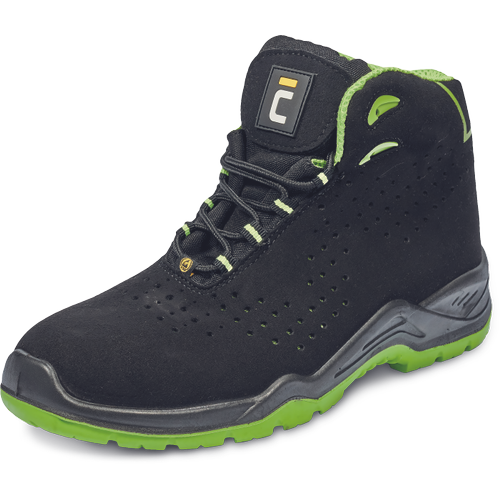 Kotníková bezpečnostní obuv HALWILL MF ESD S1P SRC - černá / sv.zelená,