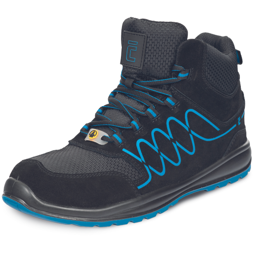 Kotníková bezpečnostní obuv RAVEN SPORTY S1P ESD SR - černá / royal / modrá,