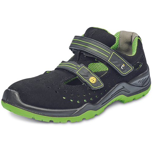 Pracovní sandály HALWILL MF ESD S1P SRC - černá / sv.zelená,