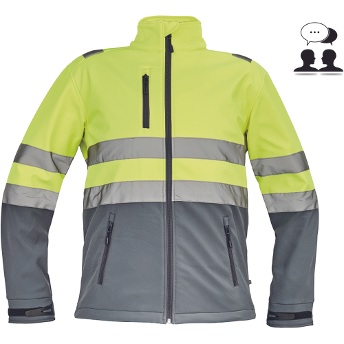 Pracovní reflexní bunda GRANADA HV SOFTSH - žlutá / šedá / hv žlutá,