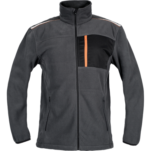 Pánská fleece bunda EMERTON STR - šedá / oranžová,