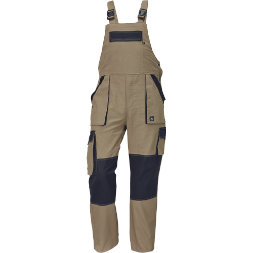 Pracovní kalhoty s laclem MAX SUMMER - písková / černá,