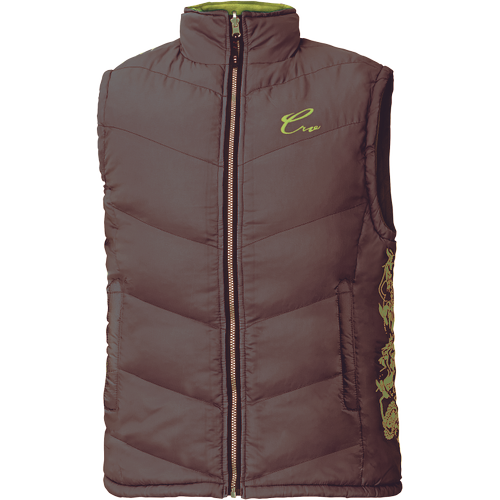 Dámská zimní vesta YOWIE - hnědá / zelená, XS