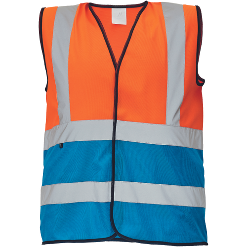 Reflexní vesta LYNX DUO HV - oranžová / royal / hv oranžová / royal modrá,