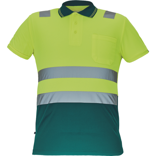 Reflexní pracovní polokošile s krátkým rukávem CADIZ HV - žlutá / zelená / hv žlutá,