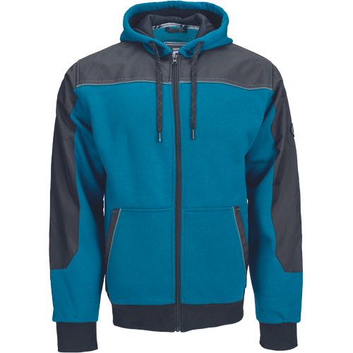 Pánská mikina na zip s kapucí CREMORNE - petrolejová,