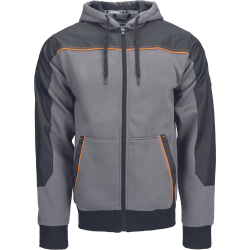 Pánská mikina na zip s kapucí CREMORNE - šedá,