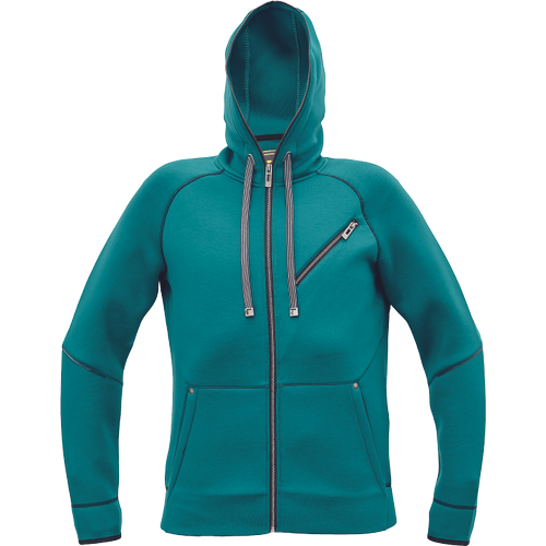 Pánská mikina na zip s kapucí NEURUM - petrolejová,