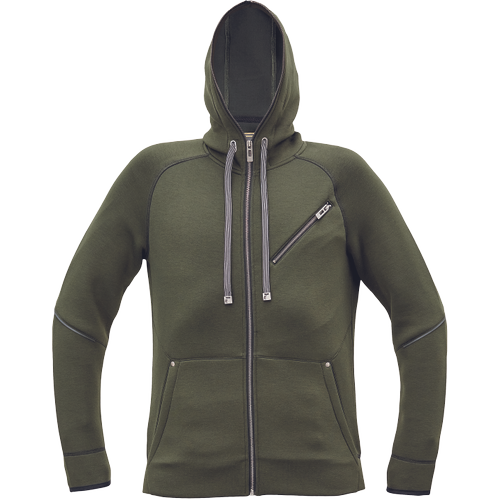 Pánská mikina na zip s kapucí NEURUM - tm.olivová,