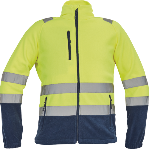 Pracovní reflexní bunda SEVILLA HV FLEECE - žlutá / navy / hv žlutá,