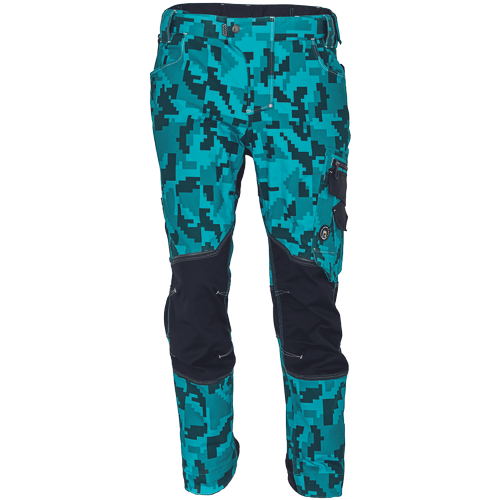 Pánské pracovní kalhoty NEURUM CAMOU - petrolejová,