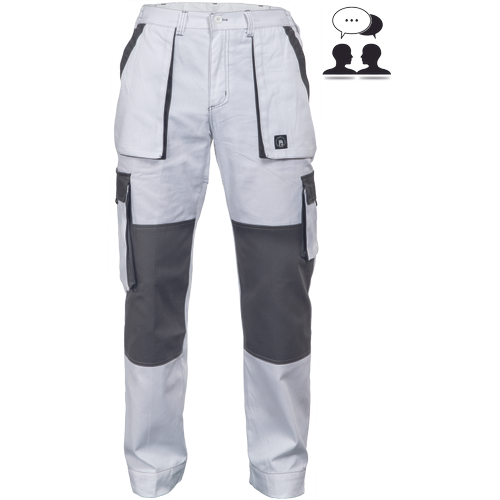 Dámské pracovní kalhoty MAX SUMMER LADY - bílá / šedá,