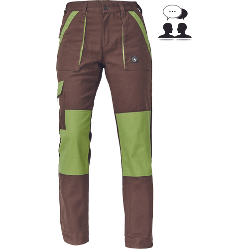 Dámské pracovní kalhoty MAX NEO LADY - hnědá / limetková,