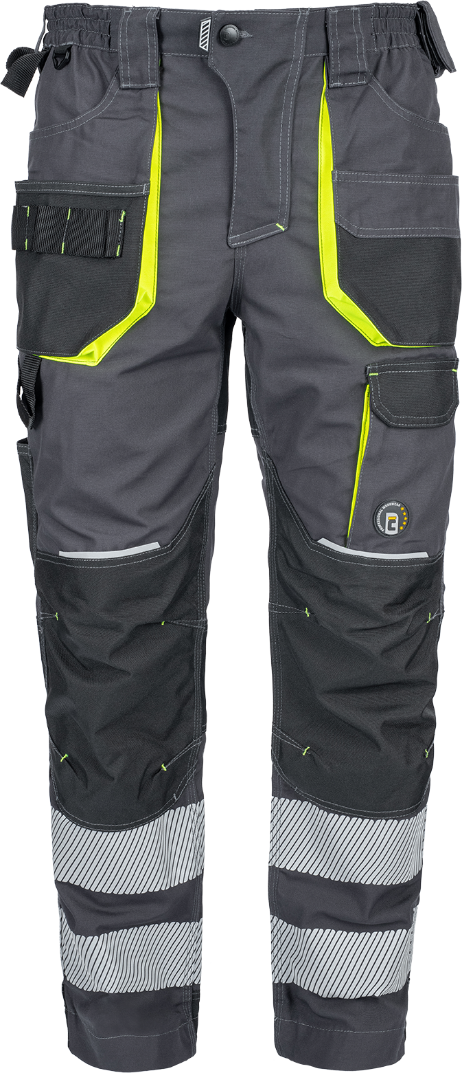 Pracovní reflexní kalhoty SHELDON RFLX - antracit / žlutá,