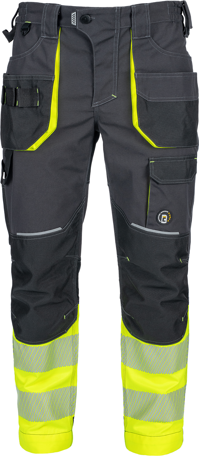 Pracovní reflexní kalhoty SHELDON HV DW - antracit / žlutá / hv žlutá,