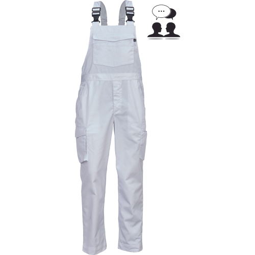 Pracovní kalhoty s laclem TELDE - bílá,