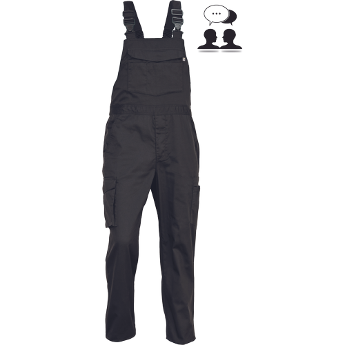 Pracovní kalhoty s laclem TELDE - černá,