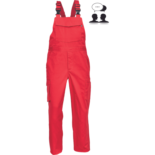 Pracovní kalhoty s laclem TELDE - červená,