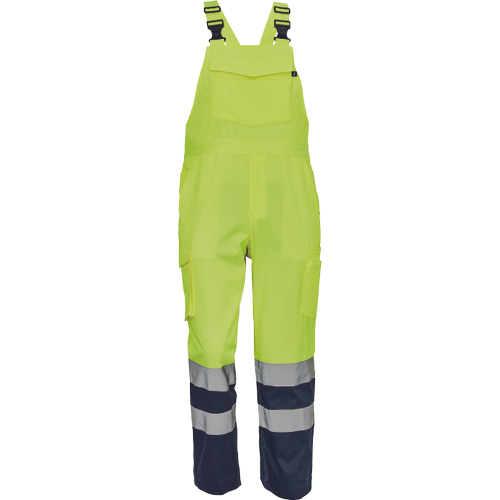 Pracovní reflexní kalhoty s laclem LORCA HV - žlutá / navy / hv žlutá,