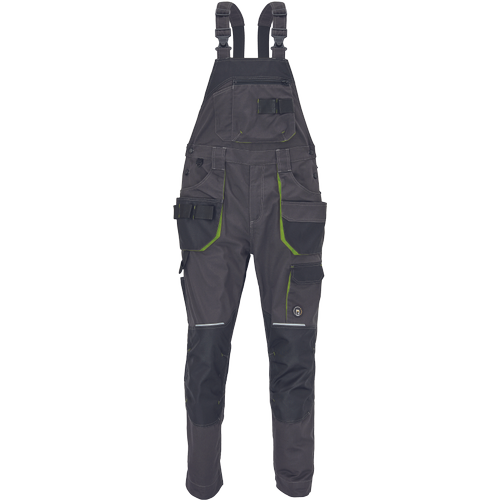 Pracovní kalhoty s laclem GREENDALE - antracit / limetková,