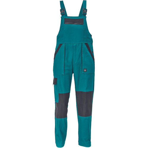 Pracovní kalhoty s laclem MAX NEO - zelená / černá,
