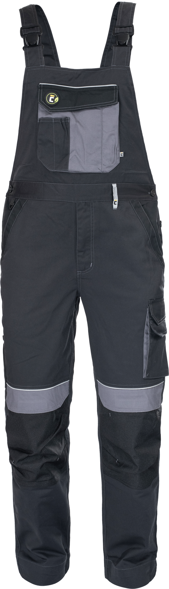 Pracovní kalhoty s laclem MAX ECO STRETCH - černá,