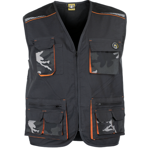 Pracovní vesta EMERTON STRETCH - šedá kamufláž / šedá,