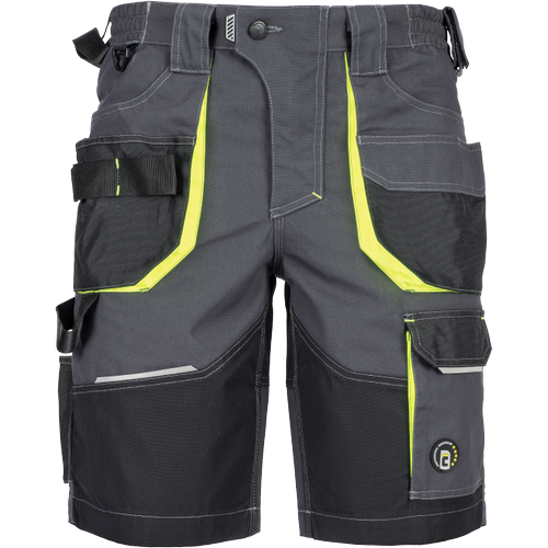 Pracovní kraťasy SHELDON - antracit / žlutá,