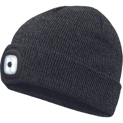 Zimní čepice DEEL LED - reflexní černá, 