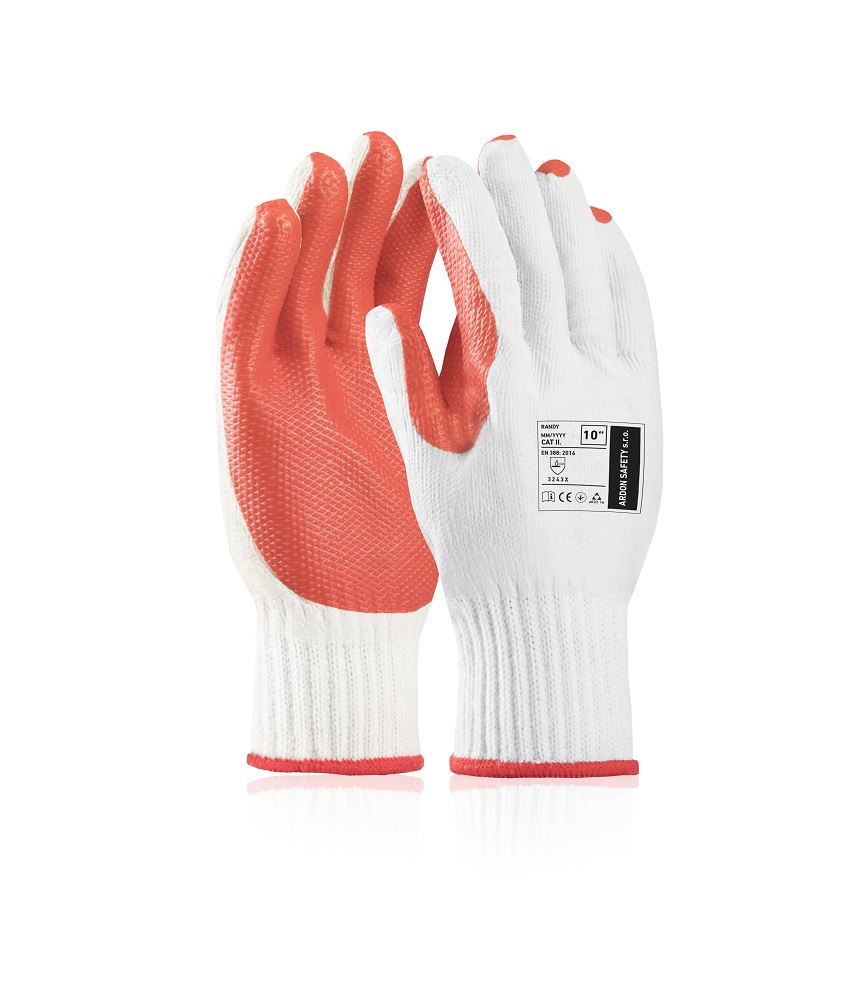 Máčené pracovní rukavice ARDON® RANDY - bílá, 10
