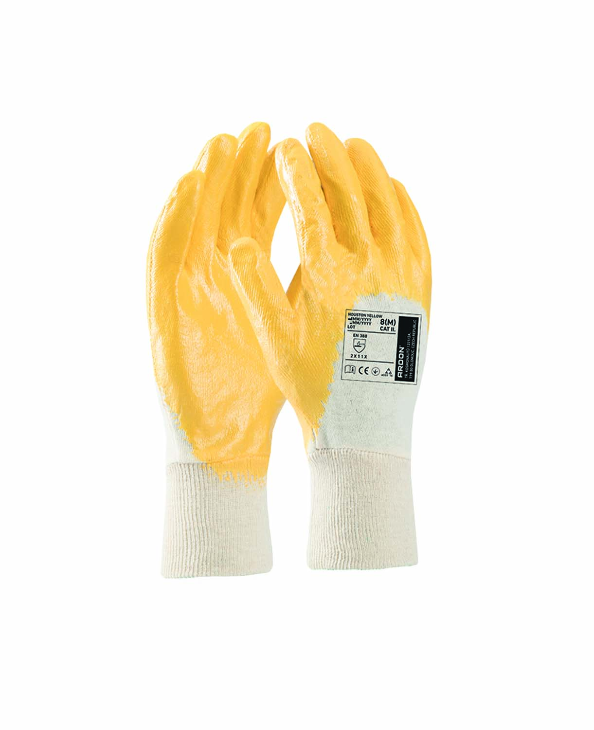 Máčené pracovní rukavice ARDON® HOUSTON Y - žlutá,
