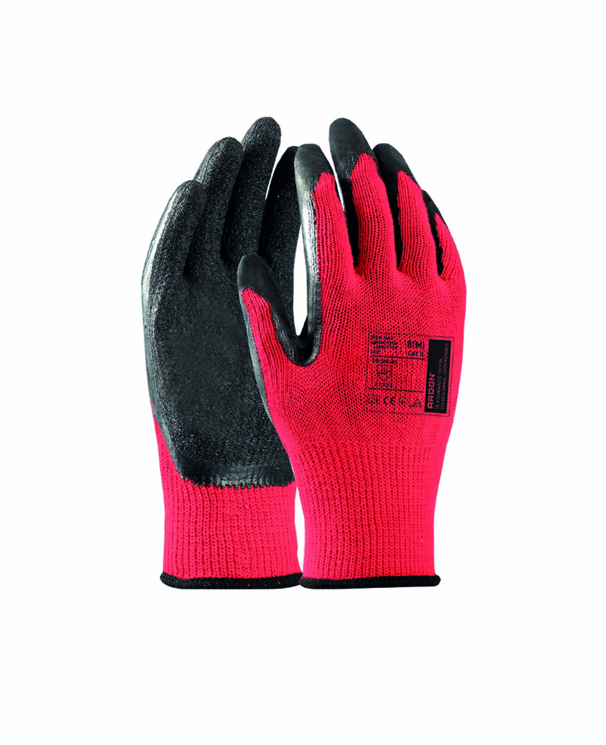 Máčené pracovní rukavice ARDON® DICK MAX - červená,
