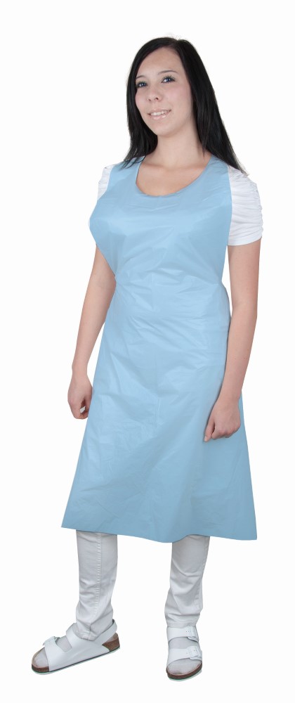 Jednorázová PE zástěra ARDON® LAURA, 100 ks - modrá, 10