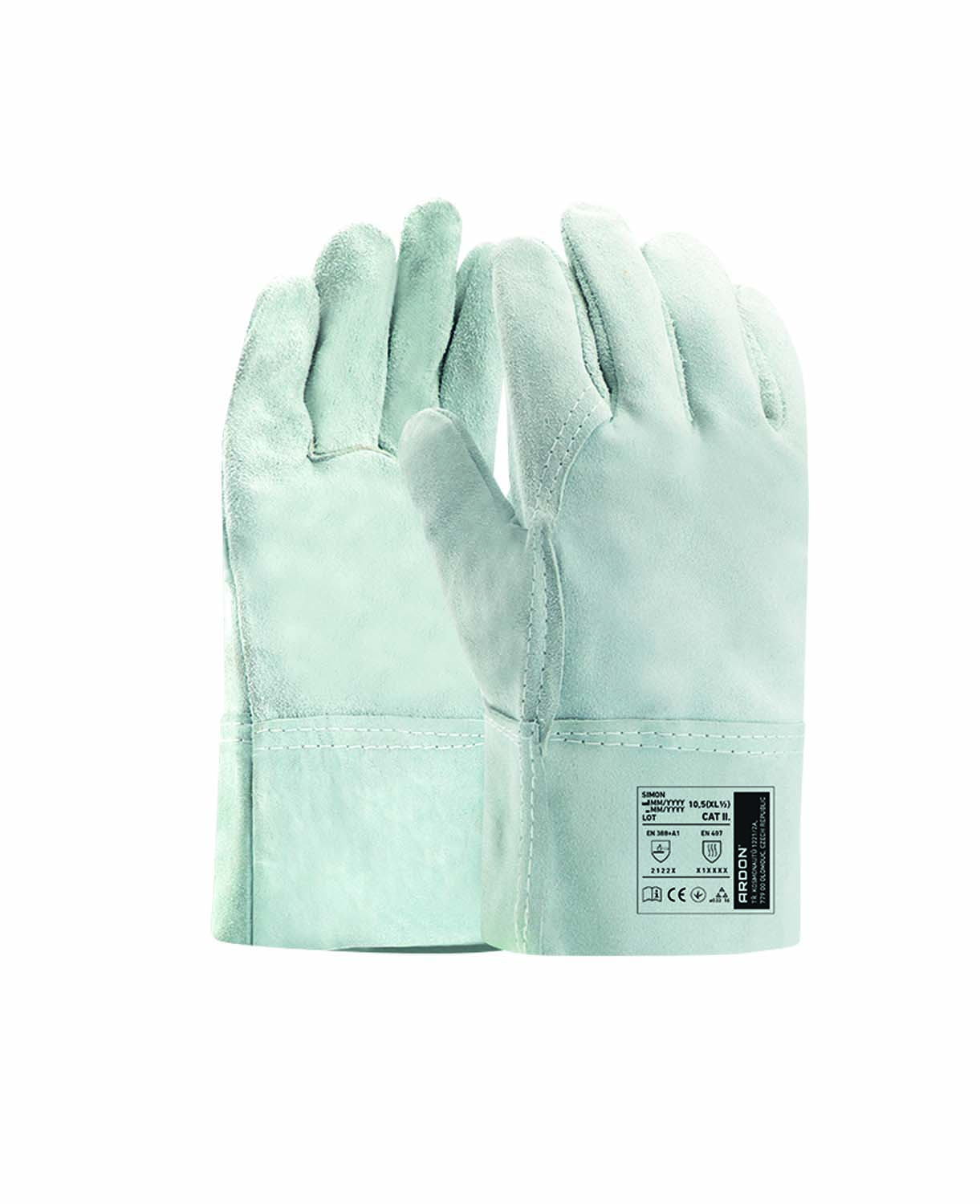 Celokožené pracovní rukavice ARDON® SIMON - šedá, 10