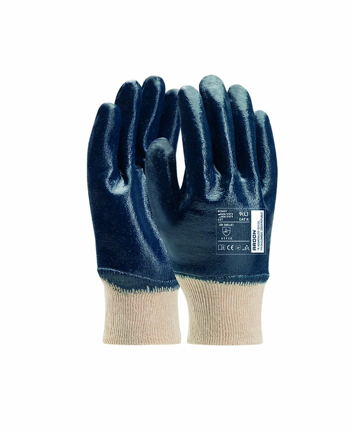 Máčené pracovní rukavice ARDON® RONNY - modrá,