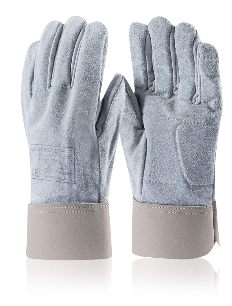 Celokožené pracovní rukavice ANTI - šedá, 10