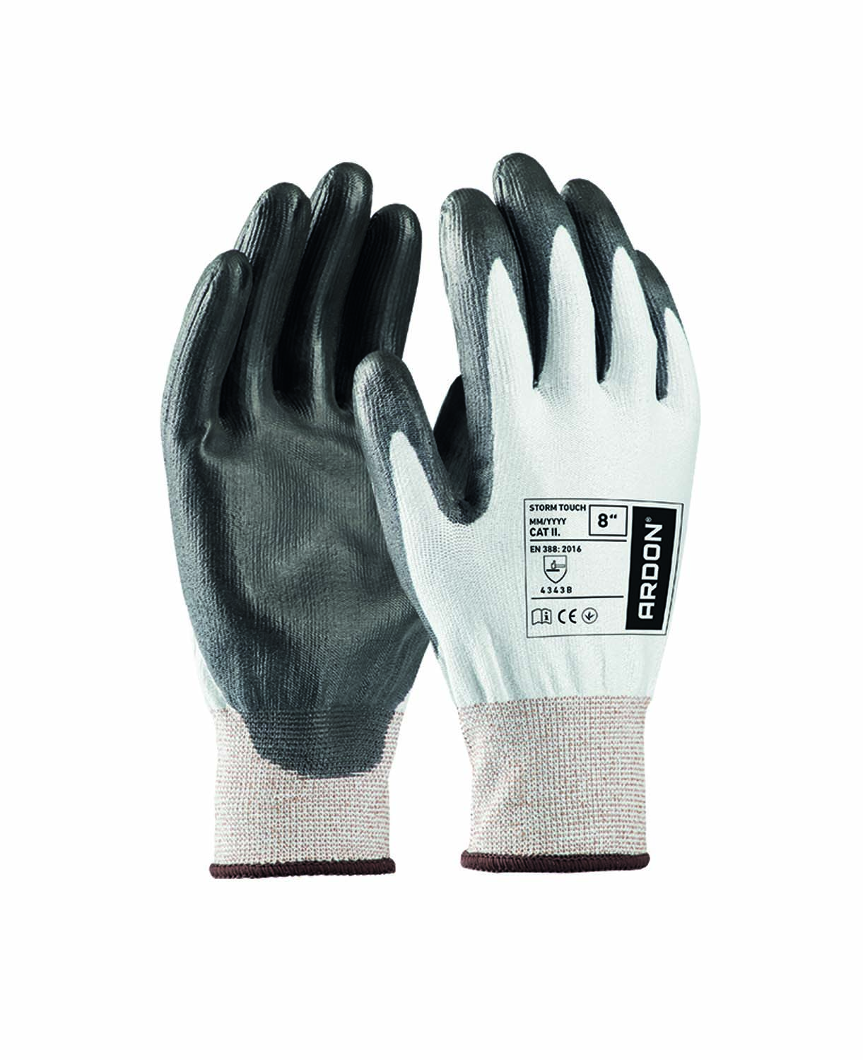 Protiřezné pracovní rukavice ARDON® STORM TOUCH - bílá,