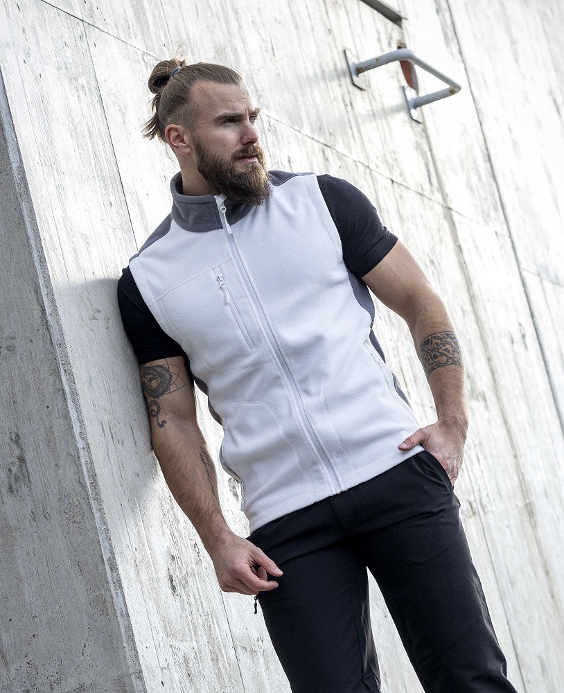 Pánská fleecová vesta ARDON® MARTIN zelená XL - bílá