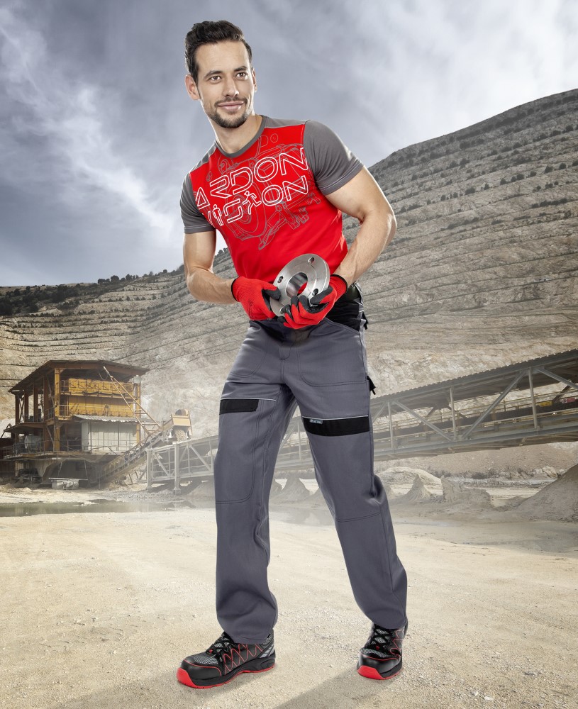 Pánské prodloužené pracovní kalhoty ARDON® COOL TREND - šedá / černá