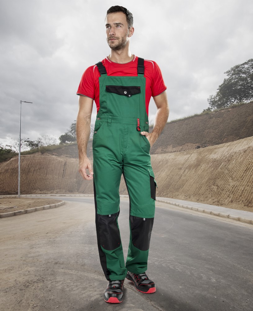 Pánské pracovní kalhoty s laclem ARDON® PRE100 - zelená, 46