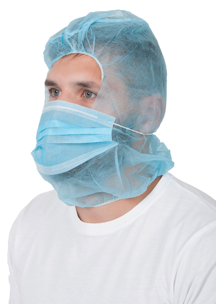 Jednorázová PP kukla s rouškou ARDON® Astro-cap, 50 ks - modrá, uni