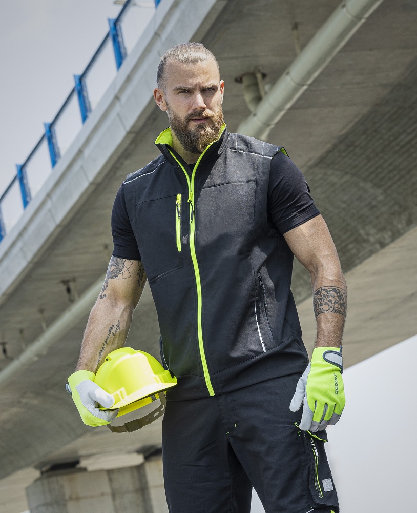 Pánská softshellová vesta ARDON® VISION - černá / žlutá