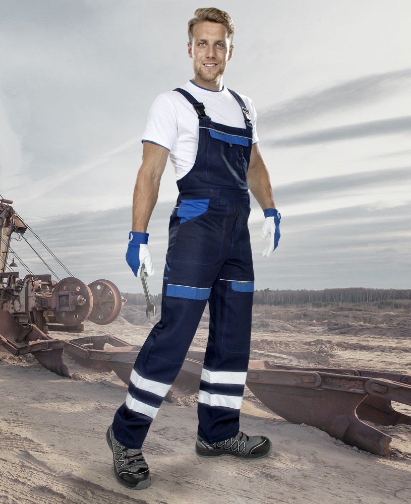 Pánské pracovní kalhoty s laclem ARDON® COOL TREND s reflexními pruhy
