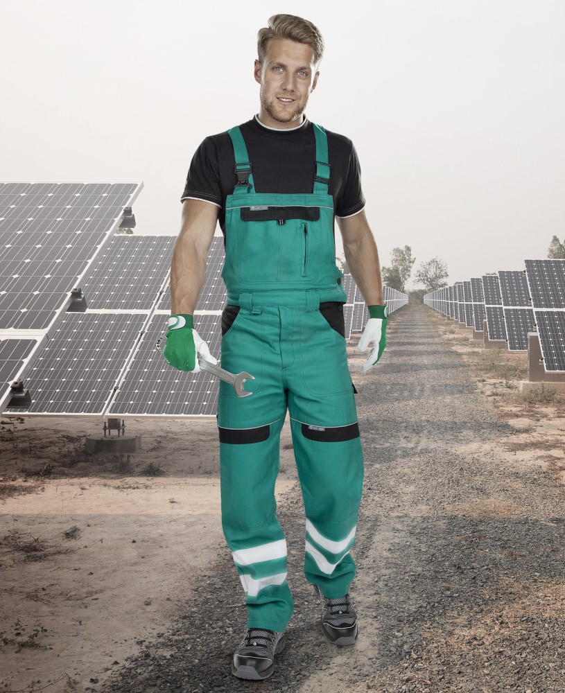 Pánské pracovní kalhoty s laclem ARDON® COOL TREND s reflexními pruhy