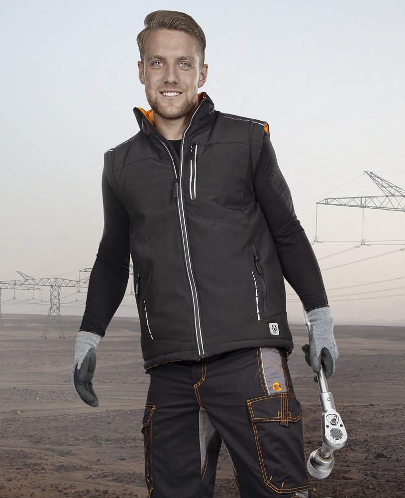 Pánská zimní pracovní vesta ARDON® VISION - černá / oranžová, S